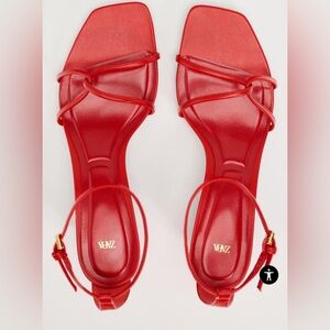 Zara low heel strap sandals